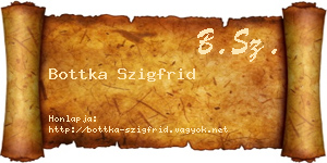 Bottka Szigfrid névjegykártya